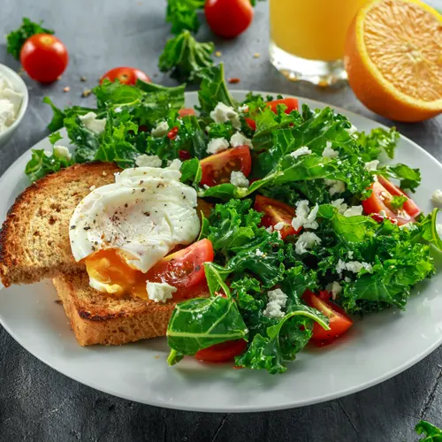 picture of Kale, tomato & poached egg on toast